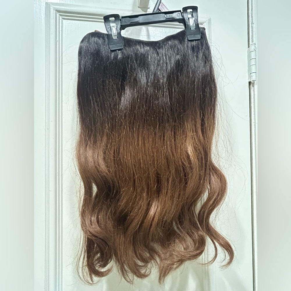 Glam Seamless HALO BAND Hair Extensions Chocolate Dip Ombre Glam Band 20inch